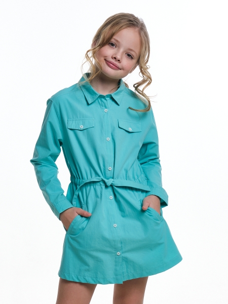 Платье для девочек Mini Maxi, модель 4444, цвет бирюзовый - Платья для девочек с длинным рукавом