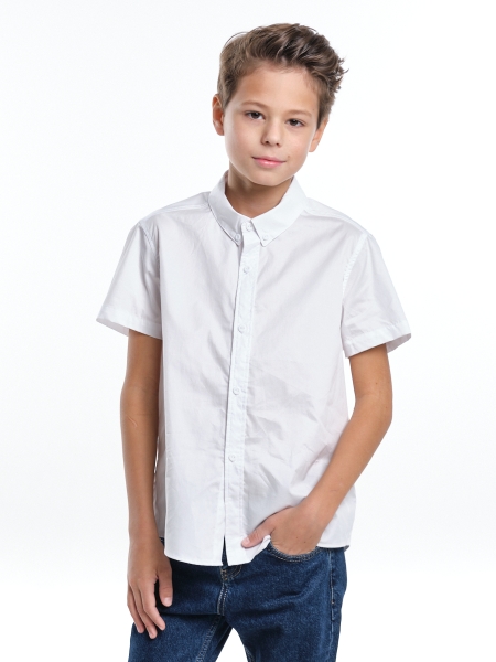 Сорочка для мальчиков Mini Maxi, модель 7659, цвет белый - Рубашки с коротким рукавом
