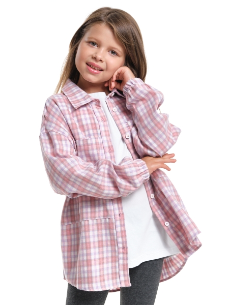 Рубашка для девочек Mini Maxi, модель 7992, цвет розовый/клетка - Рубашки для девочек