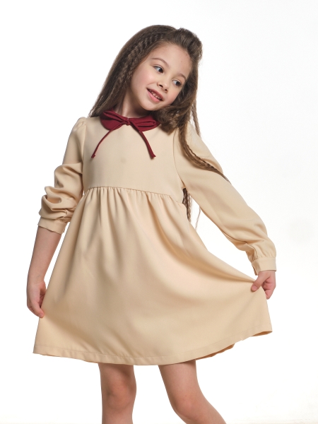 Платье для девочек Mini Maxi, модель 7437, цвет бежевый - Платья для девочек с длинным рукавом