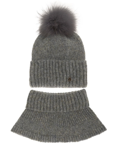 Комплект для девочки Маринад комплект, Миалт темно-серый, зима - Комплекты: шапка и шарф