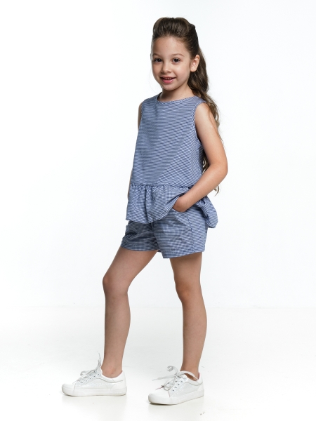 Комплект одежды для девочек Mini Maxi, модель 7140/7141, цвет синий/клетка - Комплекты летние