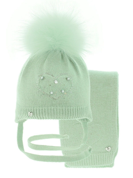 Комплект для девочки Млада комплект, Миалт светлая/олива, зима - Комплекты: шапка и шарф