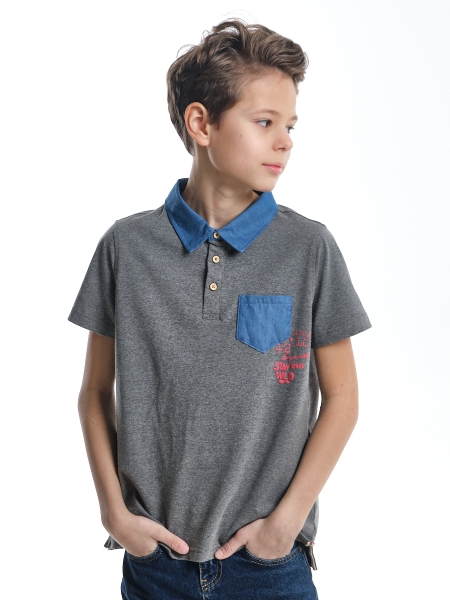 Поло для мальчиков Mini Maxi, модель 4234, цвет графит - Поло / футболки короткий рукав