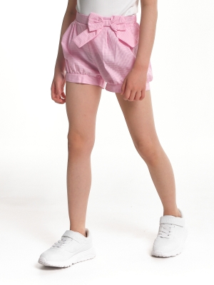 Шорты для девочек Mini Maxi, модель 6466, цвет розовый/клетка