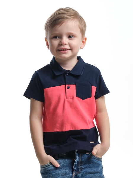 Футболка-поло для мальчиков Mini Maxi, модель 1701, цвет коралловый - Поло / футболки короткий рукав