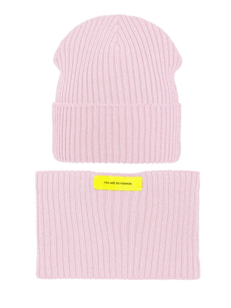 Комплект для девочки Делия комплект, Миалт бледно-розовый, весна-осень - Комплект: шапочки и шарф