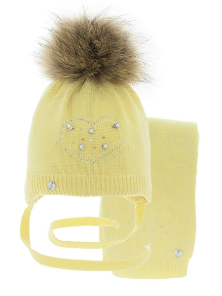 Комплект для девочки Млада комплект, Миалт желтый, зима - Комплекты: шапка и шарф
