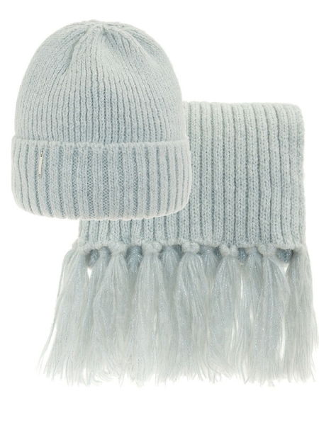 Комплект для девочки Твист комплект, Миалт светло-серый/серебро, зима - Комплекты: шапка и шарф