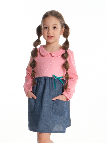 Платье для девочек Mini Maxi, модель 2385, цвет розовый - Платья для девочек с длинным рукавом