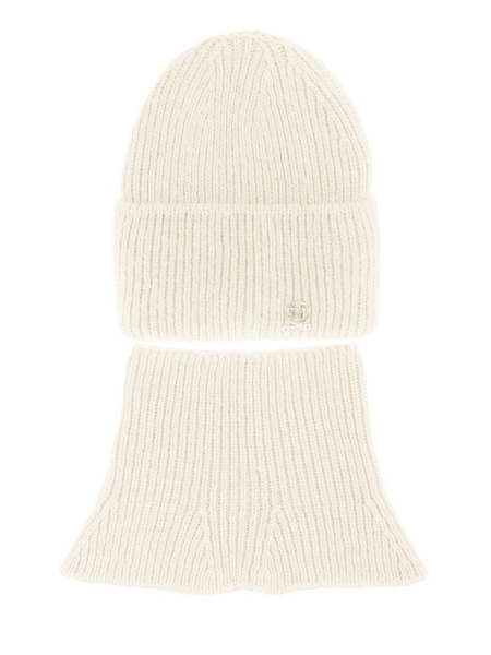 Шапка для девочки Метро комплект, Миалт белый, зима - Комплекты: шапка и шарф