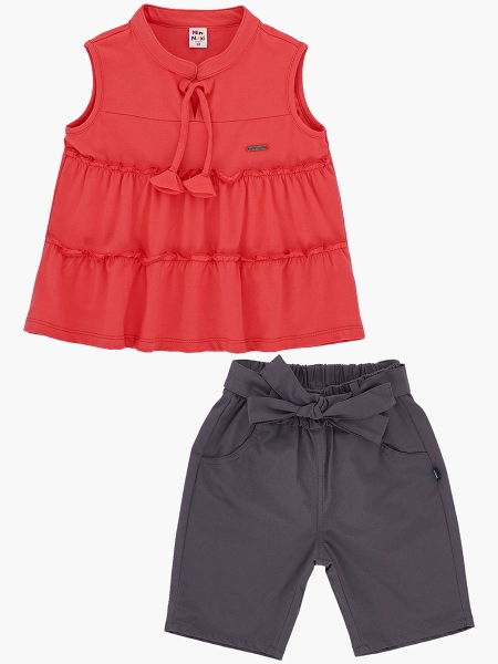 Комплект одежды для девочек Mini Maxi, модель 6506/6509, цвет коралловый - Комплекты летние