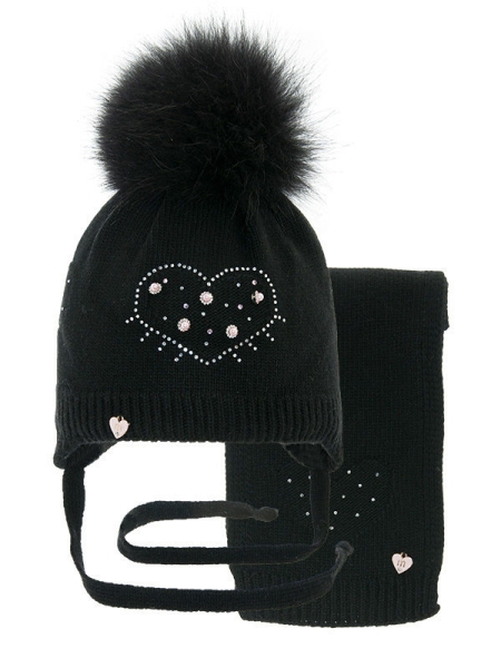Комплект для девочки Млада комплект, Миалт черный, зима - Комплекты: шапка и шарф