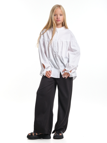 Блузка для девочек Mini Maxi, модель 8016, цвет белый - Блузки с длинным рукавом / текстиль