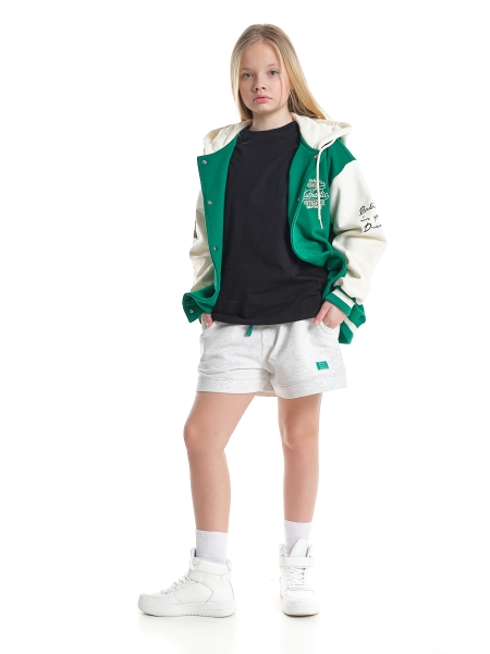 Бомбер для девочек Mini Maxi, модель 337647, цвет зеленый - Бомберы / куртки