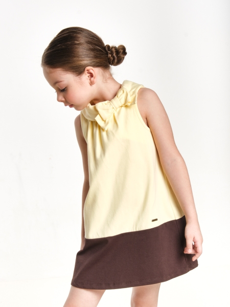 Платье для девочек Mini Maxi, модель 1668, цвет желтый - Платья для девочек с коротким рукавом
