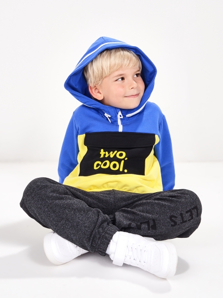 Спортивный костюм для мальчиков Mini Maxi, модель 6779, цвет синий/желтый - Костюмы спортивные