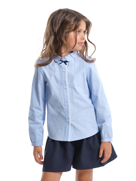 Блузка для девочек Mini Maxi, модель 4872, цвет голубой - Блузки с длинным рукавом / текстиль