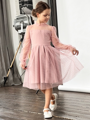 Платье для девочки нарядное БУШОН ST77, цвет пудровый