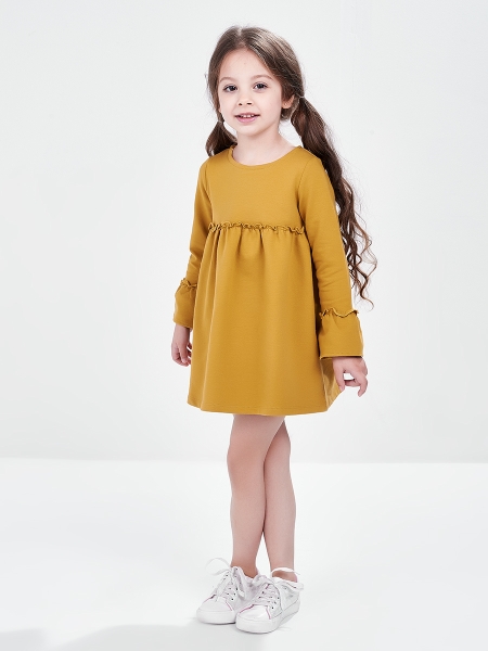 Платье для девочек Mini Maxi, модель 2486, цвет горчичный - Платья для девочек с длинным рукавом