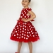 Платье для девочки нарядное БУШОН ST44, стиляги, цвет красный, принт горошек