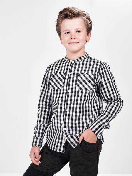 Сорочка для мальчиков Mini Maxi, модель 2272, цвет клетка - Рубашки с длинным рукавом