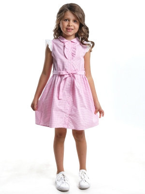 Платье для девочек Mini Maxi, модель 4563, цвет розовый/клетка