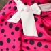 Платье для девочки нарядное БУШОН ST10, стиляги цвет малиновый, белый пояс, принт горошек