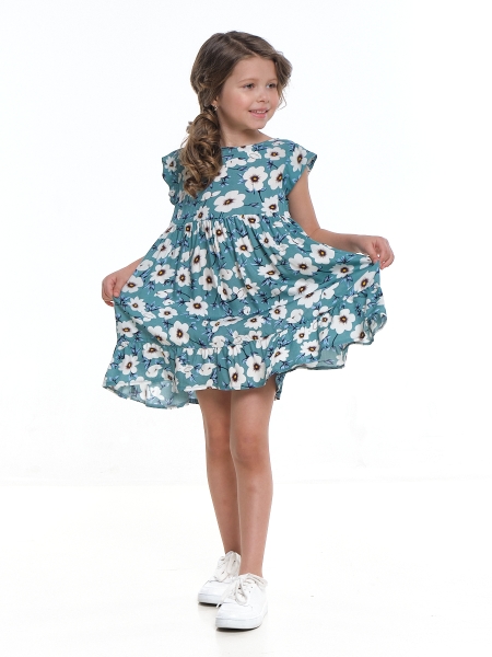 Платье для девочек Mini Maxi, модель 7810, цвет бирюзовый - Платья для девочек с коротким рукавом