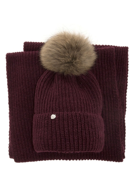 Комплект для девочки Элинор комплект, Миалт бордовый, зима - Комплекты: шапка и шарф