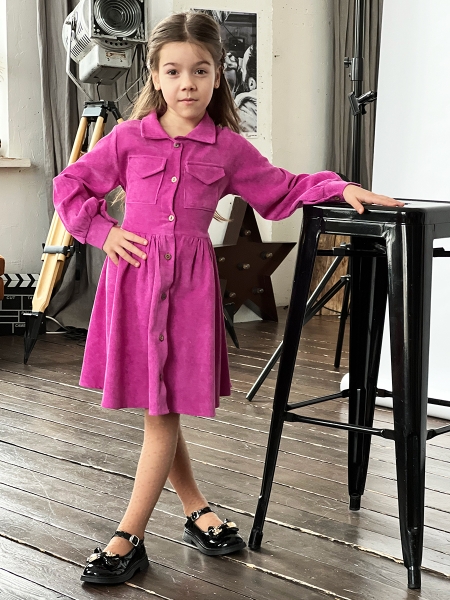 Платье для девочки школьное БУШОН ST73, цвет фиолетовый - Платья коктельные / вечерние