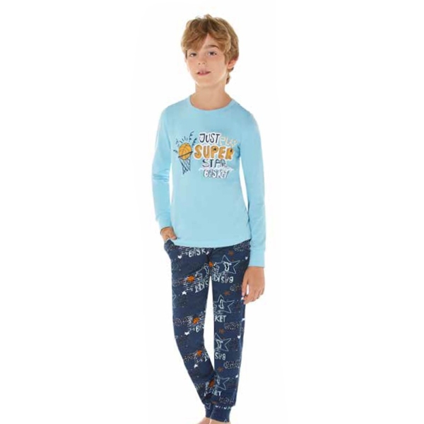 Пижама для мальчика, цвет Голубой, 9629-Baykar - Пижамы для мальчиков