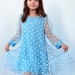 Платье для девочки нарядное БУШОН ST53, цвет голубой/белый горох
