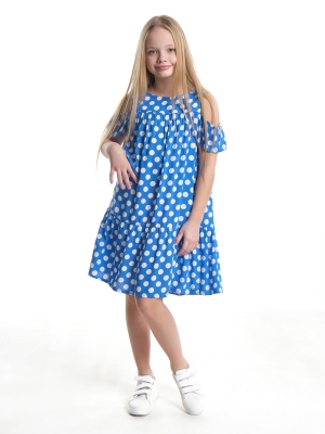 Платье для девочек Mini Maxi, модель 7180, цвет голубой/мультиколор
