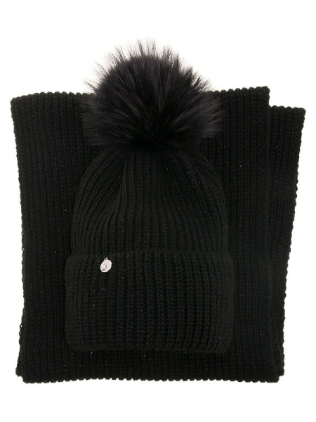 Комплект для девочки Элинор комплект, Миалт черный, зима - Комплекты: шапка и шарф