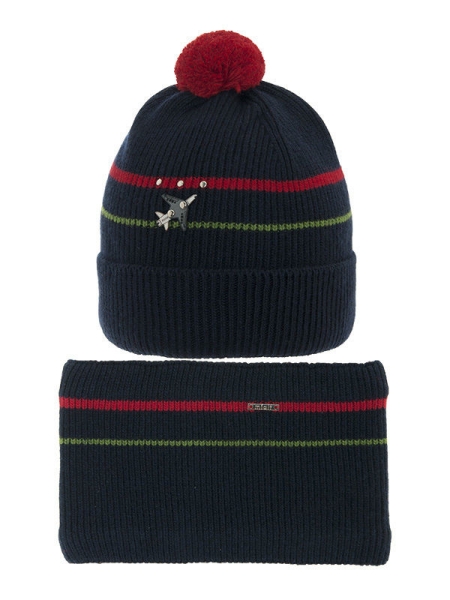 Комплект для мальчика Небосвод комплект, Миалт темно-синий, зима - Комплекты: шапка и шарф