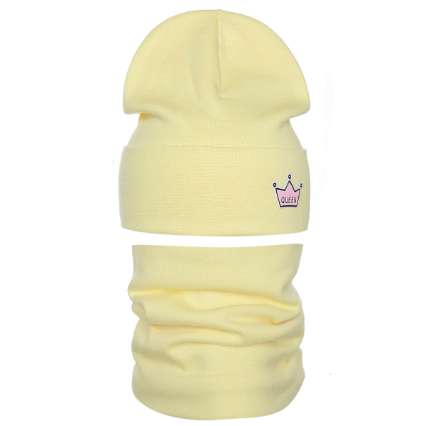 Комплект детский двойной Grandcaps желтый - Комплект: шапочки и шарф