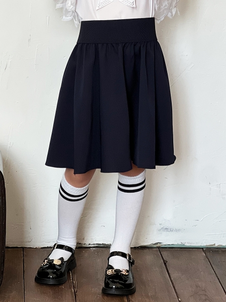 Юбка для девочек школьная БУШОН, модель SK90, цвет темно-синий - Юбки для девочек