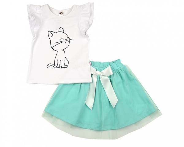 Комплект одежды для девочек Mini Maxi, модель 4328/4329, цвет бирюзовый - Комплекты летние