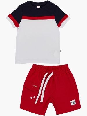 Комплект одежды для мальчиков Mini Maxi, модель 6616/4700, цвет белый/красный