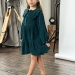 Платье для девочки школьное БУШОН ST74, цвет темно-зеленый