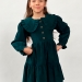 Платье для девочки школьное БУШОН ST74, цвет темно-зеленый