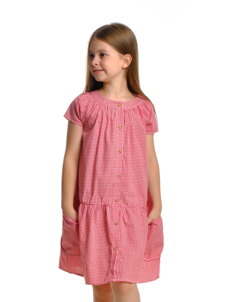 Платье для девочек Mini Maxi, модель 4705, цвет красный/мультиколор - Платья для девочек с коротким рукавом