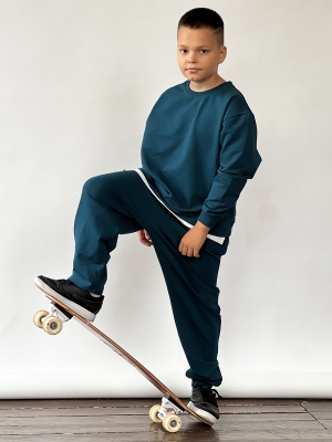 Спортивный костюм для мальчика БУШОН SP10, цвет темно-зеленый
