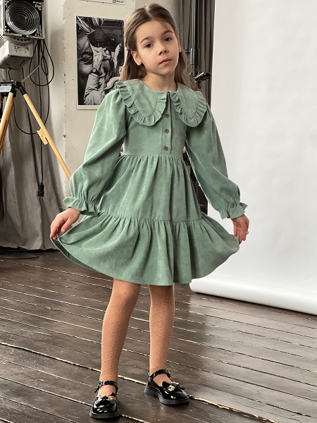 Платье для девочки школьное БУШОН ST74, цвет светло-зеленый - Платья коктельные / вечерние