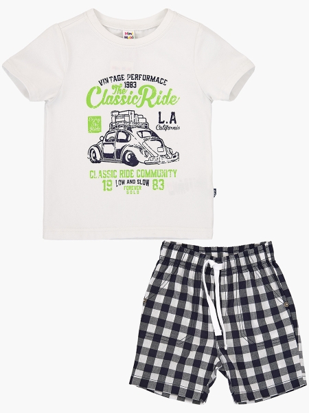 Комплект одежды для мальчиков Mini Maxi, модель 4023/6289, цвет белый - Комплекты летние
