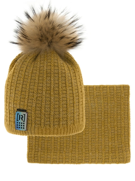 Комплект для мальчика Протей комплект, Миалт горчичный, зима - Комплекты: шапка и шарф