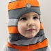 Шапка-шлем зима, скб оранжевый+св.серый+серый