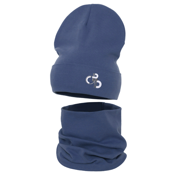 Комплект детский двойной Grandcaps синий - Трикотажные шапочки
