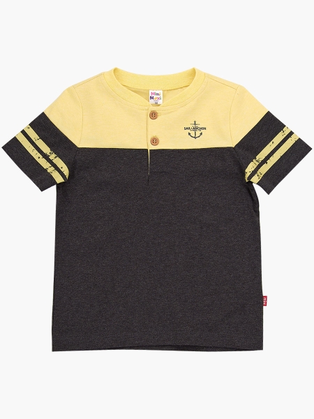 Поло для мальчиков Mini Maxi, модель 0788, цвет желтый/черный - Поло / футболки короткий рукав